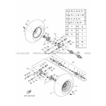 ROUE ARRIERE pour Yamaha 450 2020 KODIAK 450 EPS DIFF LOCK B5R3 DARK GRAYISH YELLOW SOLID 1