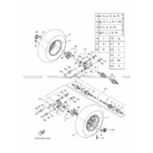ROUE ARRIERE pour Yamaha 450 2020 KODIAK 450 EPS SE DIFF LOCK B5R2 MAT SILVER 1