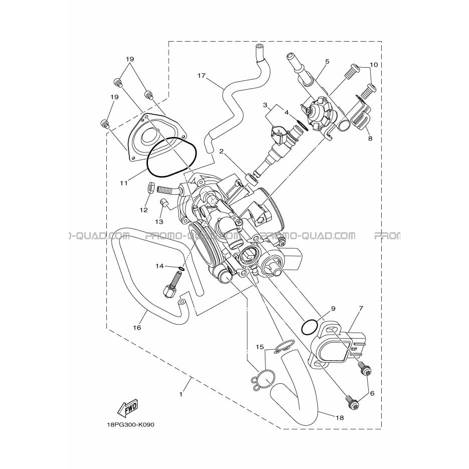 BOITIER PAPILLON INJECTION  Yamaha  2020 450  Original parts OEMBOITIER PAPILLON INJECTION  Yamaha  2020 450  Original parts OEM