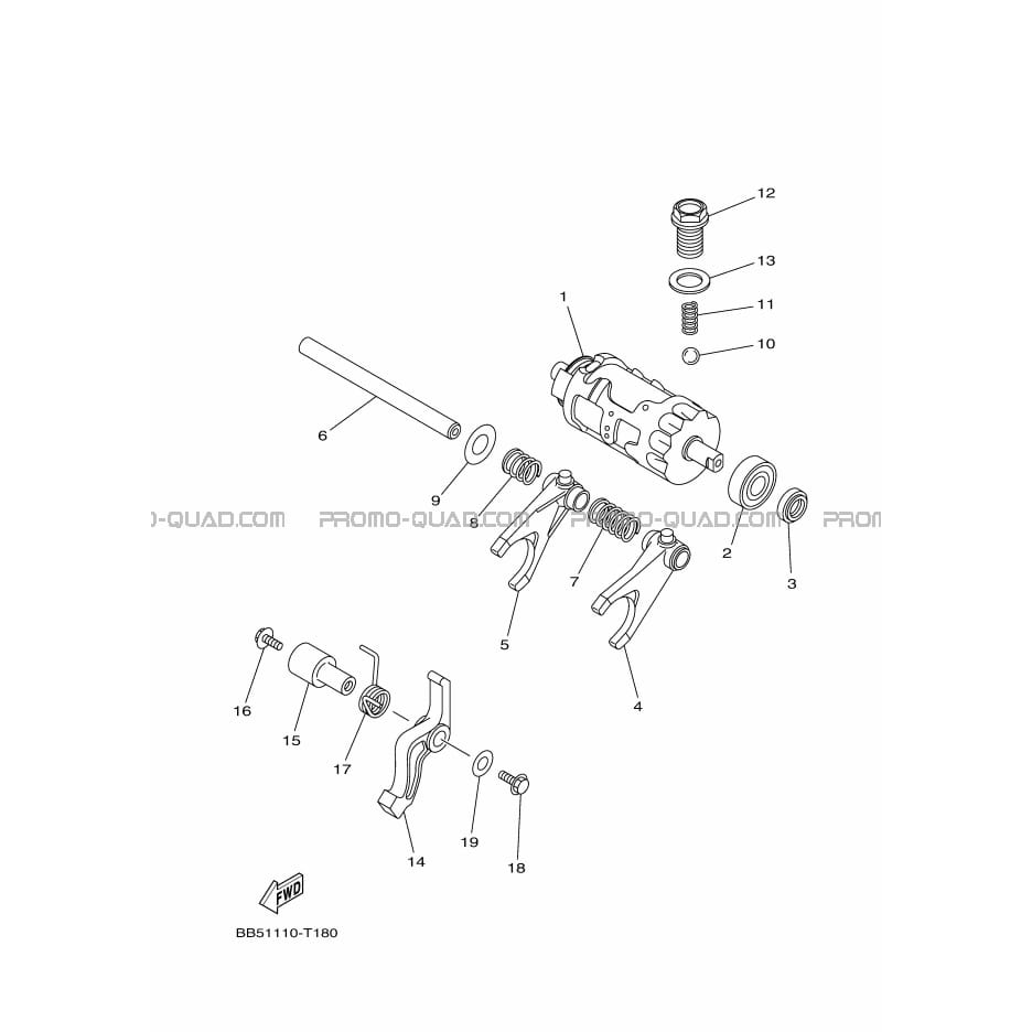 BARILLET DE SELECTION     FOURCHETTE  Yamaha  2021 450  Original parts OEMBARILLET DE SELECTION     FOURCHETTE  Yamaha  2021 450  Original parts OEM