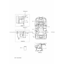 EMBLEME     ETIQUETTE 1 pour Yamaha 450 2021 KODIAK 450 EPS ALU DIFF LOCK BEY3 DARK GRAYISH YELLOW SOLID 1