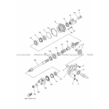 TRANSMISSION INTERMEDIAIRE pour Yamaha 450 2021 KODIAK 450 EPS ALU DIFF LOCK BEY3 DARK GRAYISH YELLOW SOLID 1