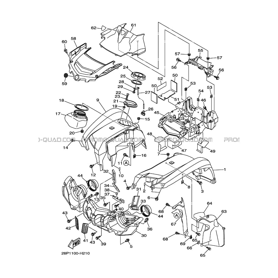 GARDE BOUE AVANT  Yamaha  2009 550  Original parts OEMGARDE BOUE AVANT  Yamaha  2009 550  Original parts OEM