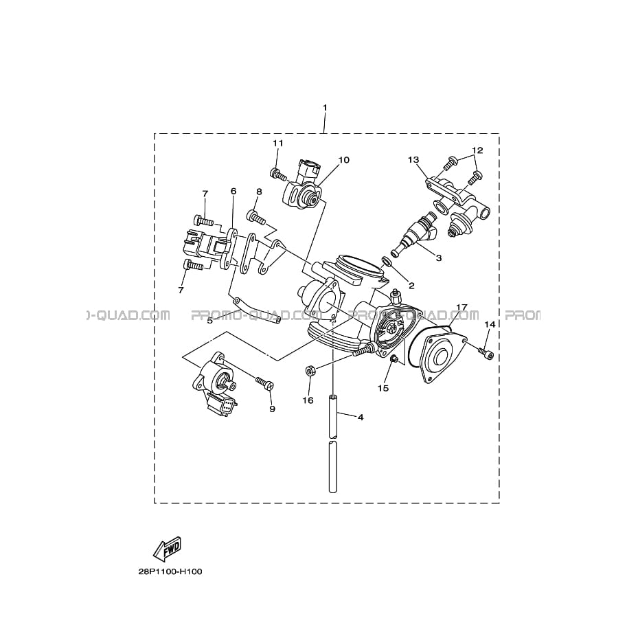 BOITIER PAPILLON INJECTION  Yamaha  2009 550  Original parts OEMBOITIER PAPILLON INJECTION  Yamaha  2009 550  Original parts OEM