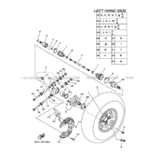 ROUE ARRIERE pour Yamaha 550 2009 GRIZZLY YFM550FWAD 34D3 ROMANTIQUE ROUGE