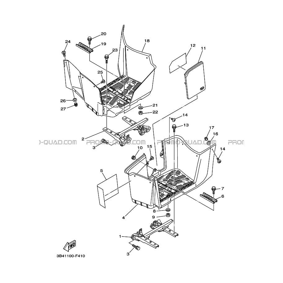 SUPPORT     REPOSE PIEDS  Yamaha  2009 550  pièces OEMSUPPORT     REPOSE PIEDS  Yamaha  2009 550  pièces OEM