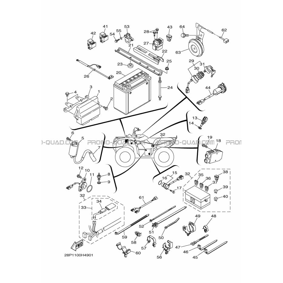 PARTIE ELECTRIQUE 1  Yamaha  2010 550  Original parts OEM