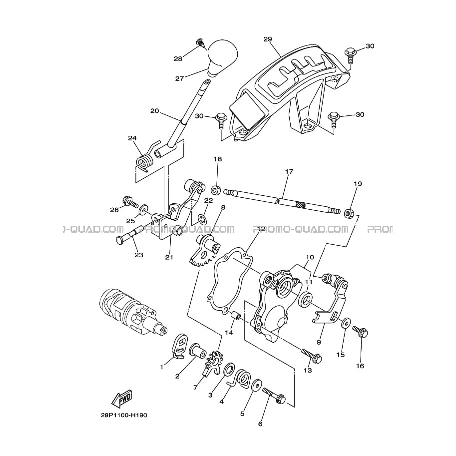 AXE DE SELECTEUR     PEDALE  Yamaha  2010 550  pièces OEMAXE DE SELECTEUR     PEDALE  Yamaha  2010 550  pièces OEM