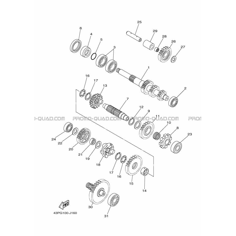 TRANSMISSION  Yamaha  2010 550  pièces OEMTRANSMISSION  Yamaha  2010 550  pièces OEM