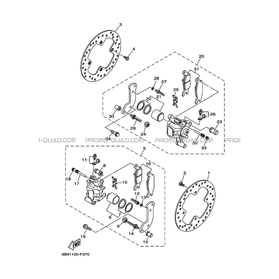 ETRIER DE FREIN ARRIERE  Yamaha  2012 550  pièces OEMETRIER DE FREIN ARRIERE  Yamaha  2012 550  pièces OEM
