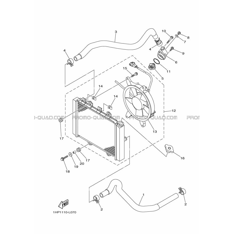 RADIATEUR     DURITES  Yamaha  2012 550  Original parts OEM