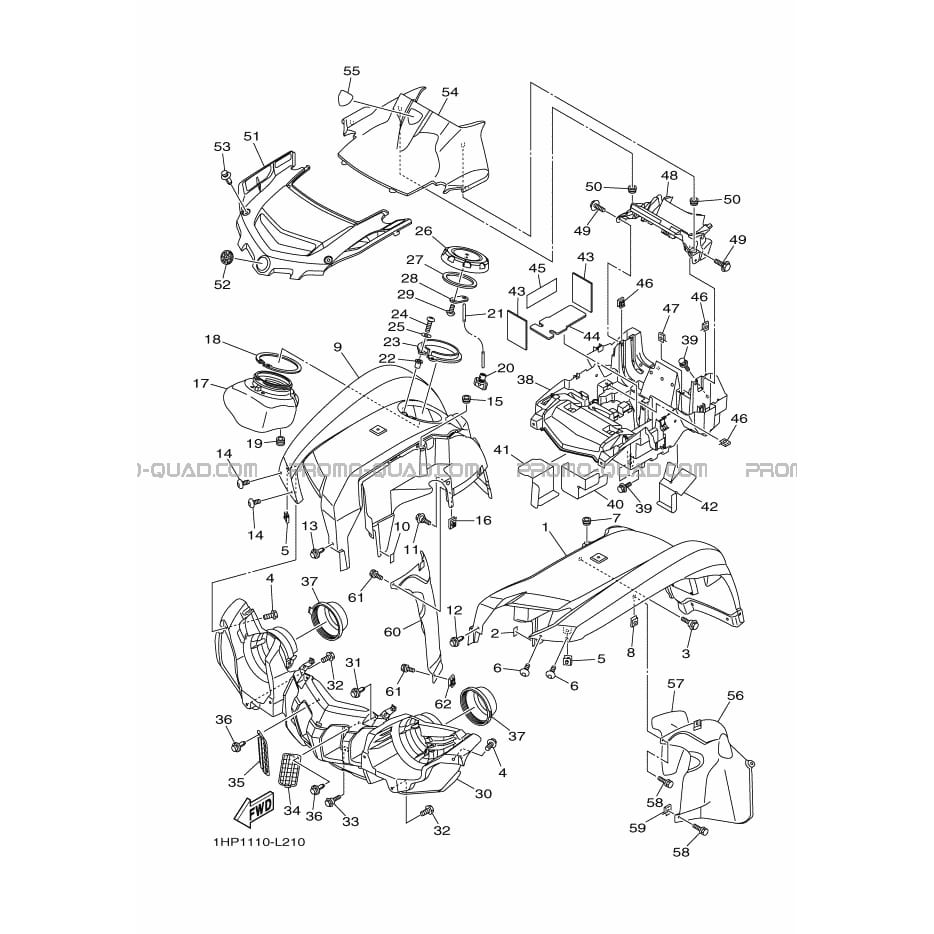 GARDE BOUE AVANT  Yamaha  2013 550  Original parts OEMGARDE BOUE AVANT  Yamaha  2013 550  Original parts OEM