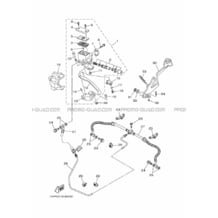 MAITRE CYLINDRE DE FREIN ARRIERE pour Yamaha 550 2014 GRIZZLY YFM550FWAD 2LB3 ROMANTIQUE ROUGE