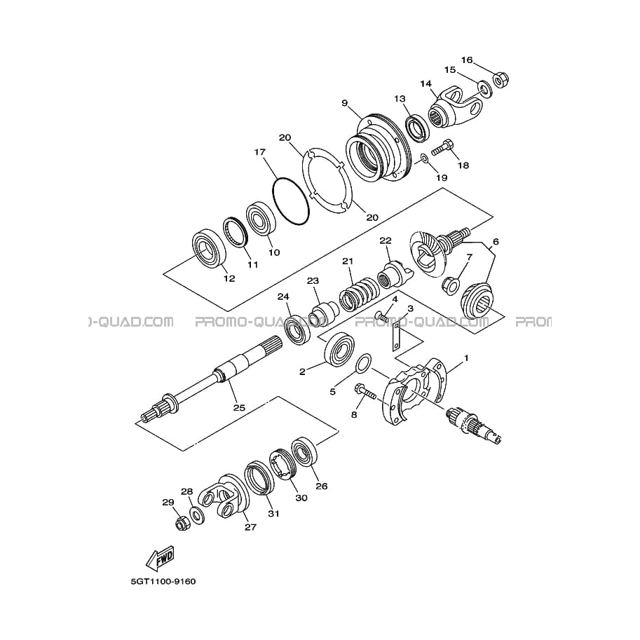TRANSMISSION INTERMEDIAIRE  Yamaha  2001 600  pièces OEMTRANSMISSION INTERMEDIAIRE  Yamaha  2001 600  pièces OEM