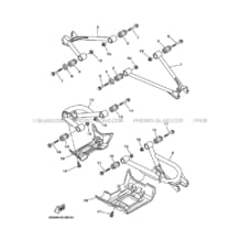 BRAS ARRIERE pour Yamaha 660 2003 GRIZZLY YFM660FWA 5KMB ROMANTIQUE ROUGE