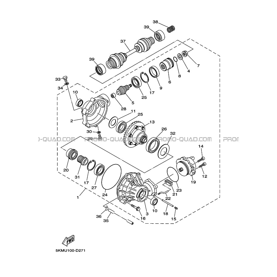 DIFFERENTIEL AVANT  Yamaha  2005 660  Original parts OEM