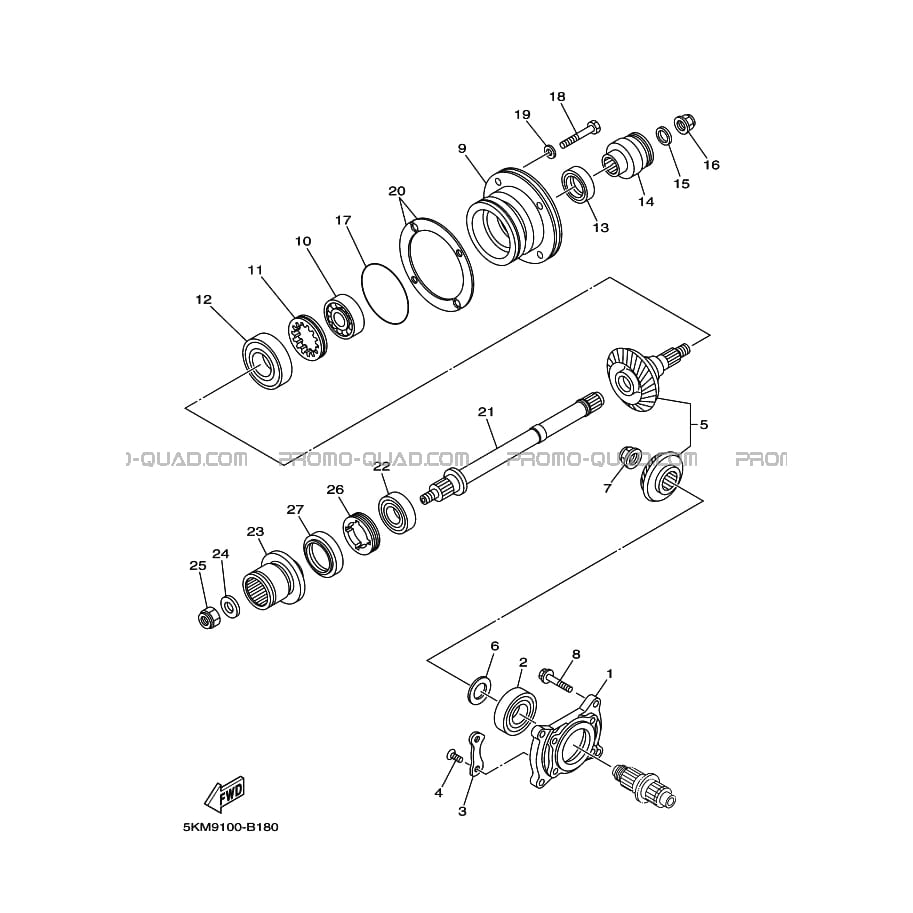 TRANSMISSION INTERMEDIAIRE  Yamaha  2005 660  pièces OEMTRANSMISSION INTERMEDIAIRE  Yamaha  2005 660  pièces OEM