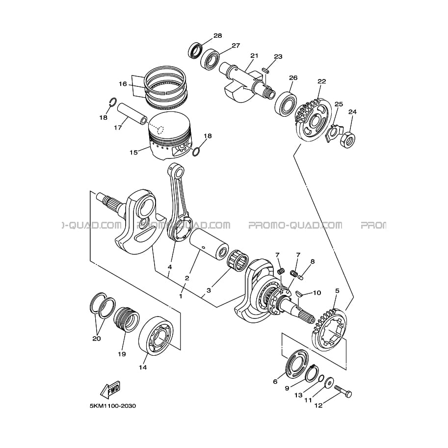 VILEBREQUIN     PISTON  Yamaha  2005 660  pièces OEMVILEBREQUIN     PISTON  Yamaha  2005 660  pièces OEM