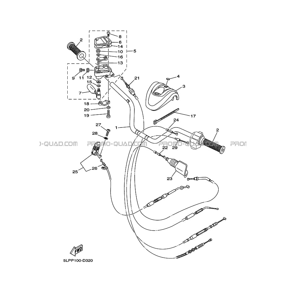 GUIDON ET CABLES  Yamaha  2005 660  Original parts OEMGUIDON ET CABLES  Yamaha  2005 660  Original parts OEM