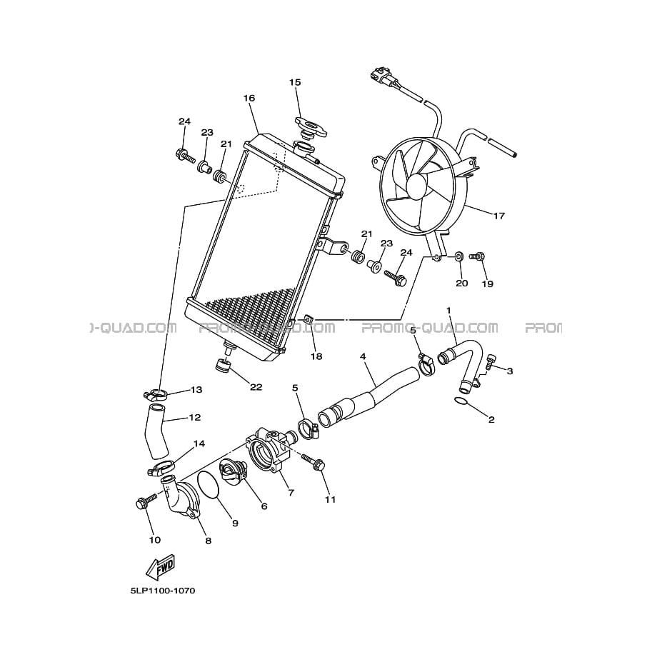 RADIATEUR     DURITES  Yamaha  2005 660  pièces OEMRADIATEUR     DURITES  Yamaha  2005 660  pièces OEM