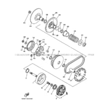 EMBRAYAGE DE DEMARREUR pour Yamaha 660 2006 GRIZZLY YFM660FWA 2C6B ROMANTIQUE ROUGE