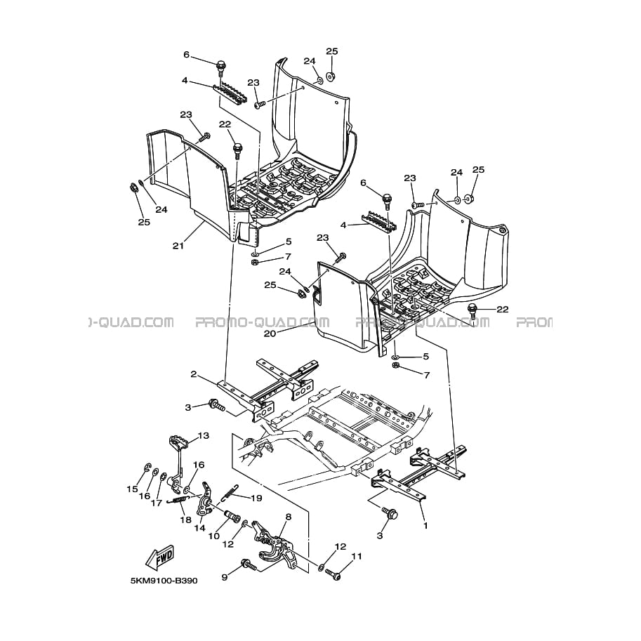 SUPPORT     REPOSE PIEDS  Yamaha  2007 660  Original parts OEMSUPPORT     REPOSE PIEDS  Yamaha  2007 660  Original parts OEM