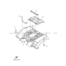 GARDE BOUE ARRIERE pour Yamaha 660 2008 GRIZZLY YFM660FWA 23D7 YAMAHA BLACK