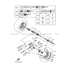 ROUE ARRIERE pour Yamaha 660 2008 GRIZZLY YFM660FWA 23D7 YAMAHA BLACK
