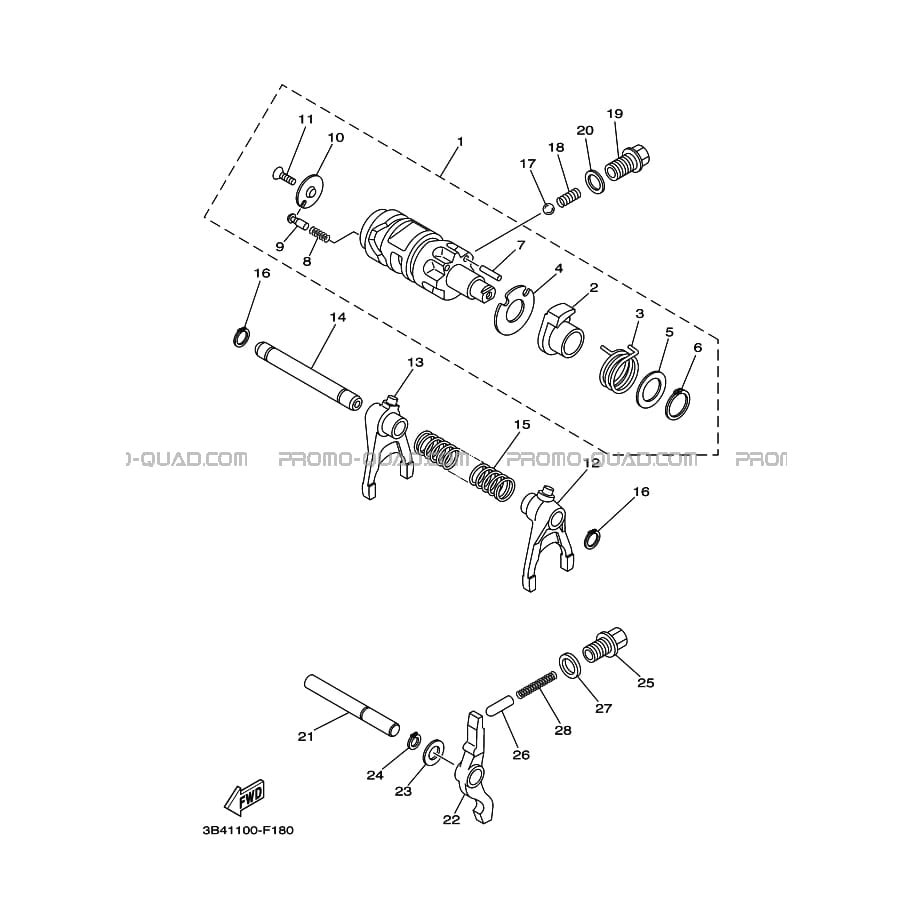 BARILLET DE SELECTION     FOURCHETTES  Yamaha  2007 700  pièces OEMBARILLET DE SELECTION     FOURCHETTES  Yamaha  2007 700  pièces OEM