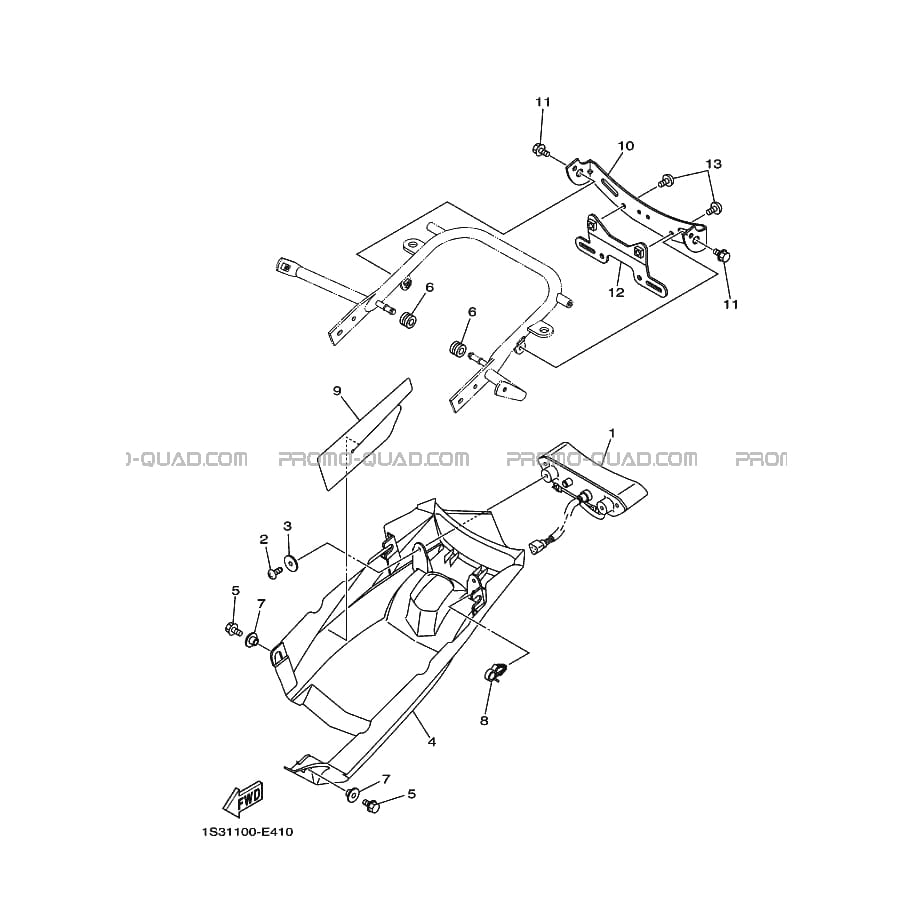FEU ARRIERE  Yamaha  2010 700  pièces OEMFEU ARRIERE  Yamaha  2010 700  pièces OEM