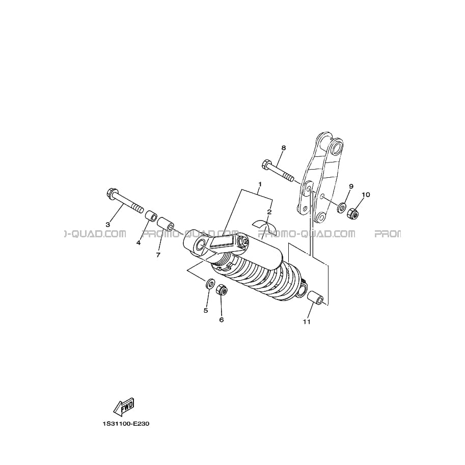 AMORTISSEUR ARRIERE  Yamaha  2012 700  Original parts OEM