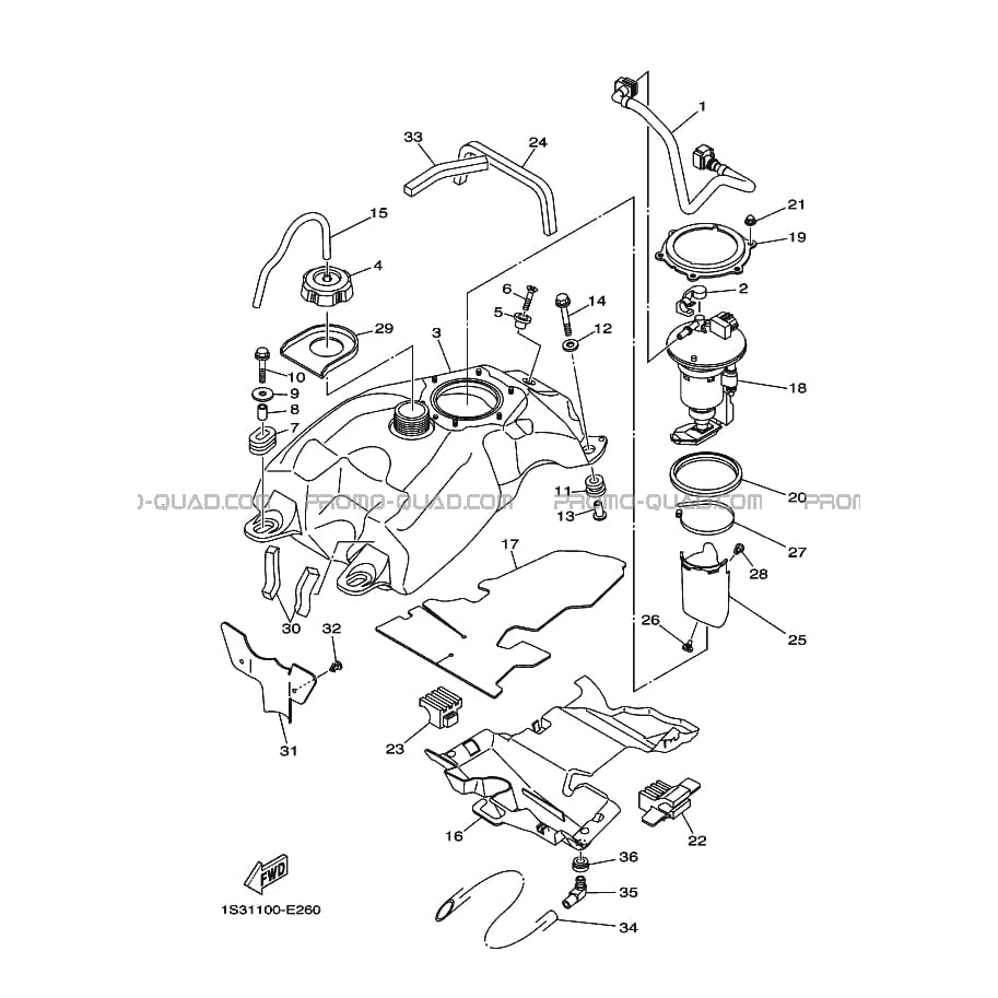 RESERVOIR A ESSENCE  Yamaha  2012 700  Original parts OEM