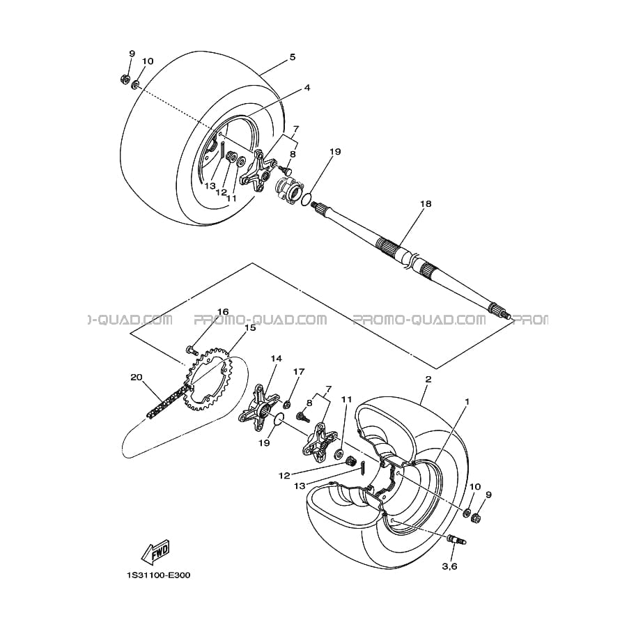 ROUE ARRIERE  Yamaha  2012 700  Original parts OEMROUE ARRIERE  Yamaha  2012 700  Original parts OEM
