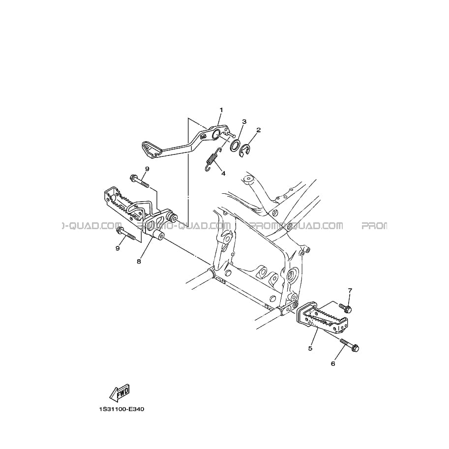 SUPPORT     REPOSE PIEDS  Yamaha  2012 700  pièces OEMSUPPORT     REPOSE PIEDS  Yamaha  2012 700  pièces OEM