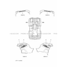 EMBLEME pour Yamaha 700 2013 GRIZZLY YFM700FWAD 1HPV LOW GLOSS BLACK