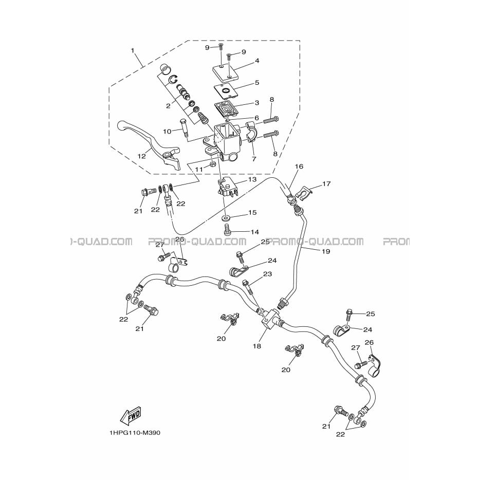 MAITRE CYLINDRE DE FREIN AVANT  Yamaha  2014 700  pièces OEMMAITRE CYLINDRE DE FREIN AVANT  Yamaha  2014 700  pièces OEM