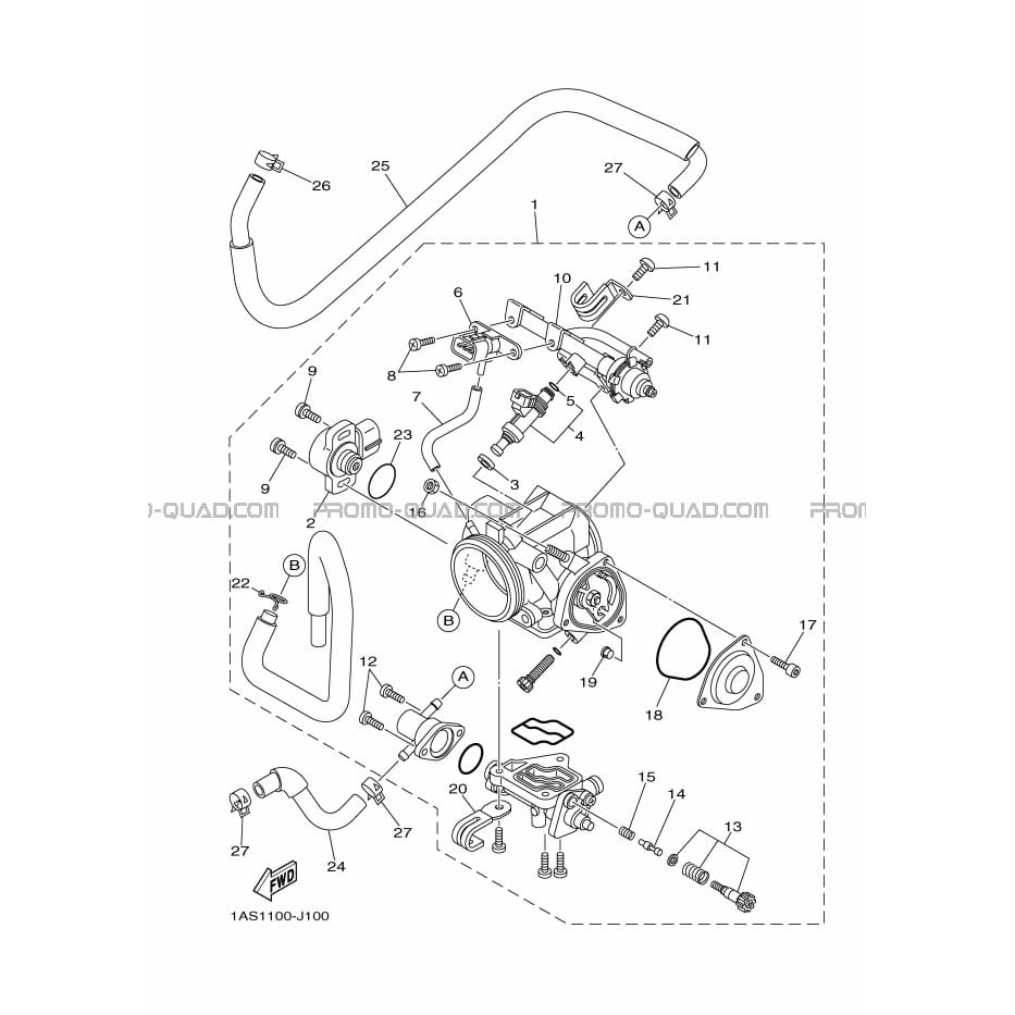 BOITIER PAPILLON INJECTION  Yamaha  2014 700  Original parts OEMBOITIER PAPILLON INJECTION  Yamaha  2014 700  Original parts OEM