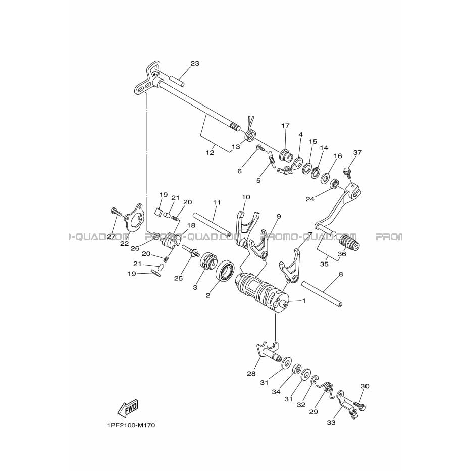 BARILLET DE SELECTION     FOURCHETTES  Yamaha  2014 700  Original parts OEMBARILLET DE SELECTION     FOURCHETTES  Yamaha  2014 700  Original parts OEM