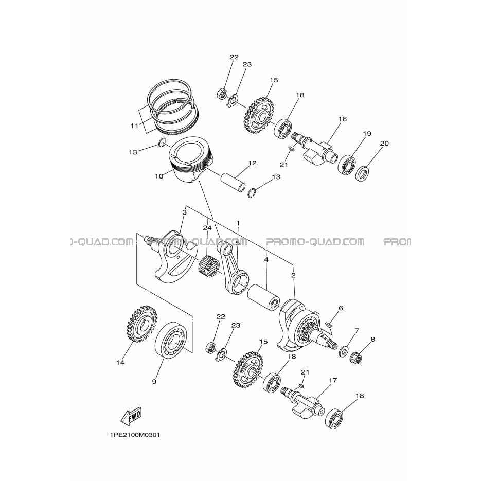 VILEBREQUIN     PISTON  Yamaha  2014 700  Original parts OEMVILEBREQUIN     PISTON  Yamaha  2014 700  Original parts OEM
