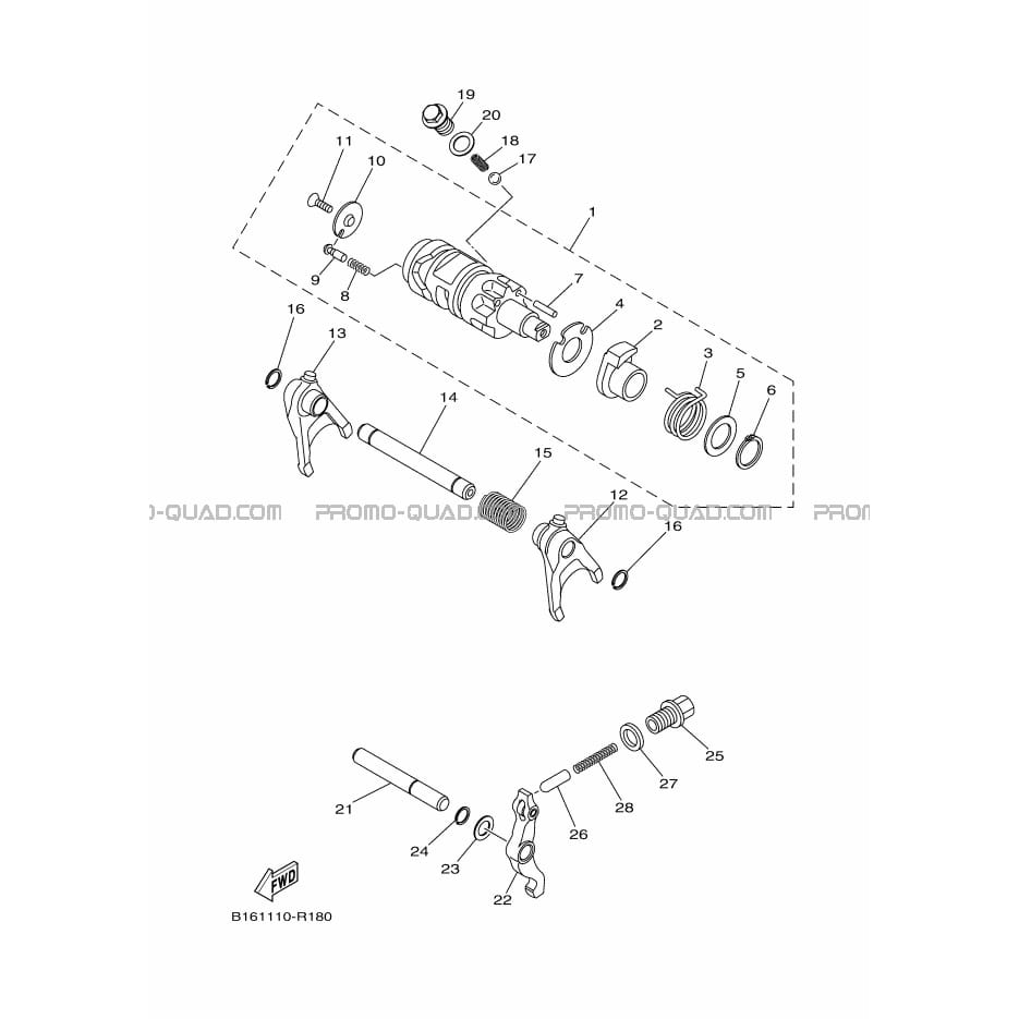 BARILLET DE SELECTION     FOURCHETTES  Yamaha  2016 700  Original parts OEMBARILLET DE SELECTION     FOURCHETTES  Yamaha  2016 700  Original parts OEM