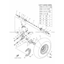 ROUE ARRIERE pour Yamaha 700 2016 GRIZZLY 700 EPS DIRECTION ASSISTEE 2UD3 ROMANTIQUE ROUGE