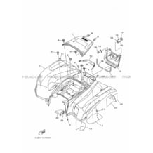 GARDE BOUE ARRIERE pour Yamaha 700 2017 GRIZZLY DIRECTION ASSISTEE EPS B1A6 DEEP RED METALLIC V