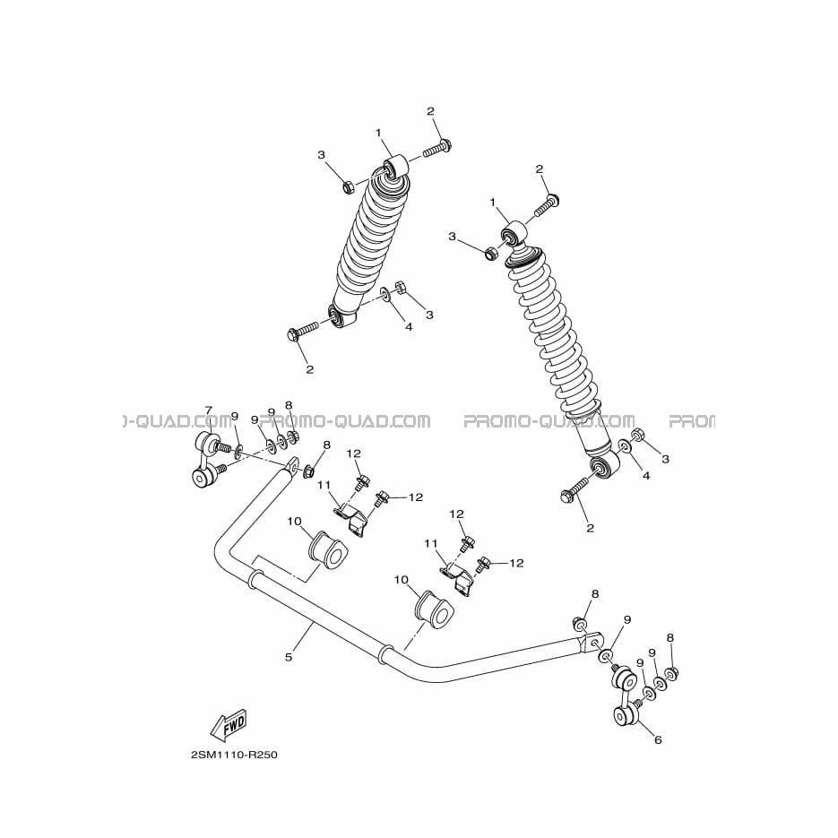 AMORTISSEUR ARRIERE  Yamaha  2017 700  Original parts OEM