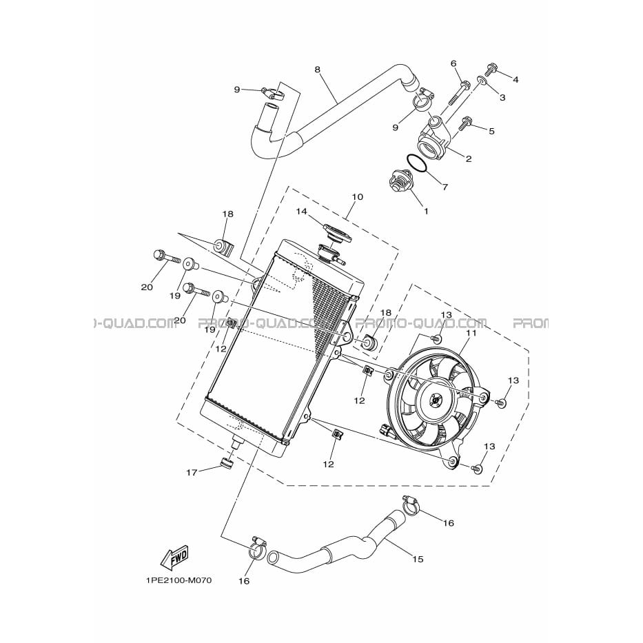 RADIATEUR     DURITES  Yamaha  2017 700  pièces OEMRADIATEUR     DURITES  Yamaha  2017 700  pièces OEM