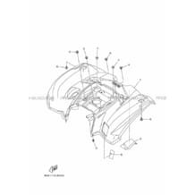 GARDE BOUE ARRIERE pour Yamaha 700 2019 KODIAK 700 B6K3 ROMANTIQUE ROUGE