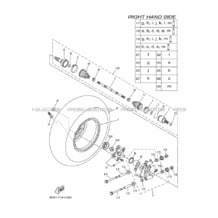ROUE ARRIERE 2 pour Yamaha 700 2019 KODIAK 700 B6K3 ROMANTIQUE ROUGE