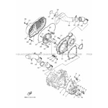 CARTER - MOTEUR 1 pour Yamaha 700 2019 KODIAK 700 EPS B5K9 YAMAHA BLACK