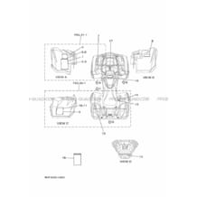 EMBLEME     ETIQUETTE 1 pour Yamaha 700 2020 GRIZZLY 700 EPS SE BDEE MAT SILVER 1