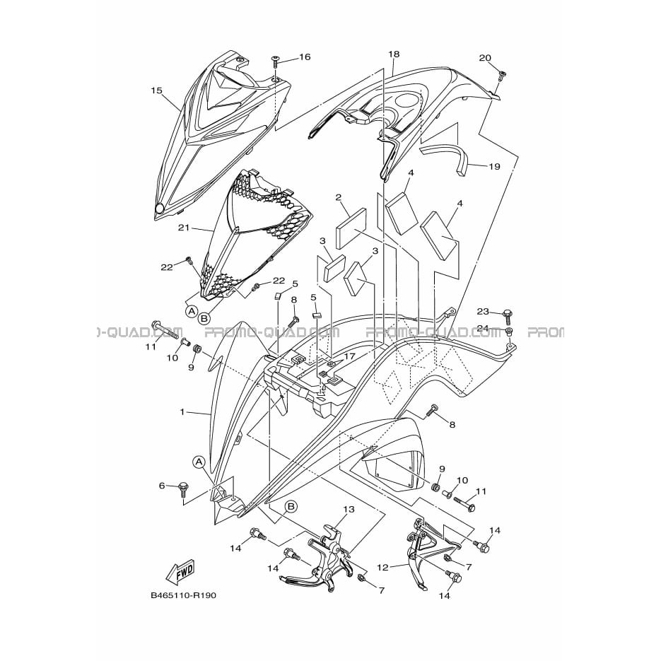 GARDE BOUE AVANT  Yamaha  2020 700  pièces OEMGARDE BOUE AVANT  Yamaha  2020 700  pièces OEM