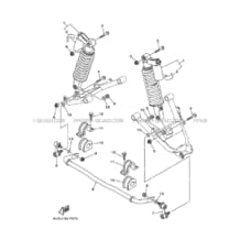 AMORTISSEUR ARRIERE pour Yamaha 660 2007 RHINO YXR660F 5UGV SILVER